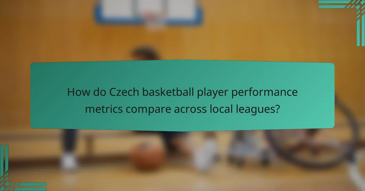 How do Czech basketball player performance metrics compare across local leagues?
