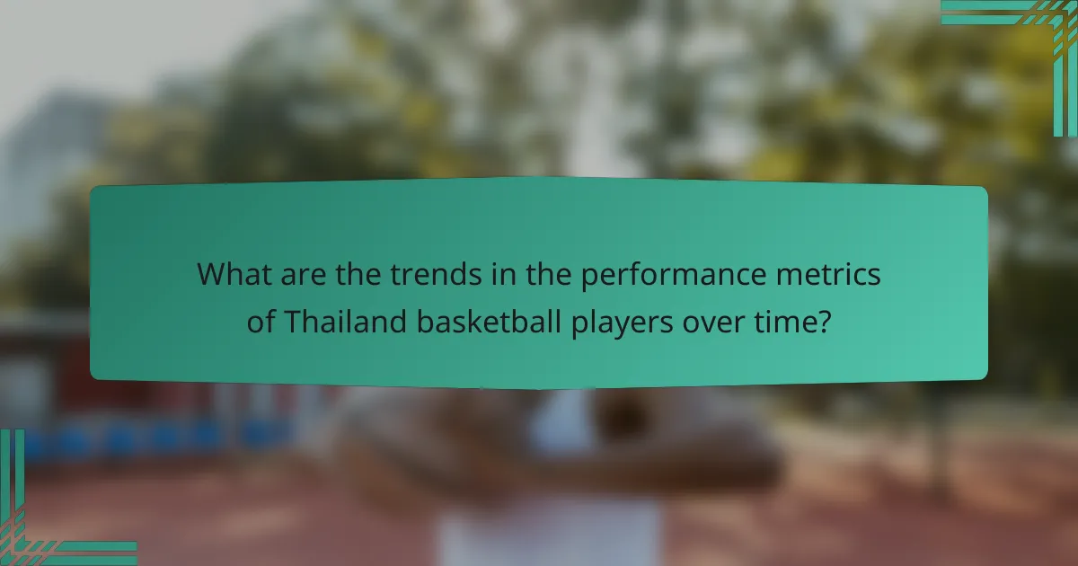 What are the trends in the performance metrics of Thailand basketball players over time?