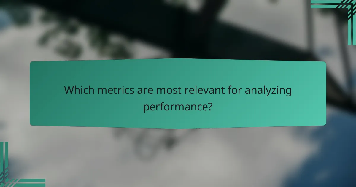 Which metrics are most relevant for analyzing performance?
