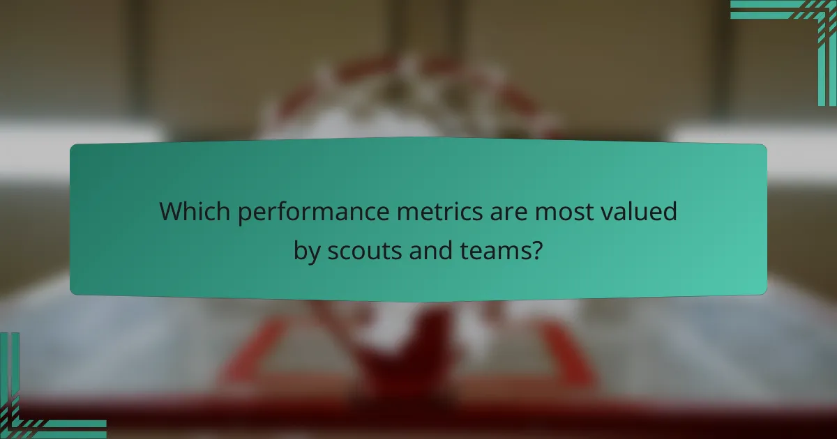 Which performance metrics are most valued by scouts and teams?